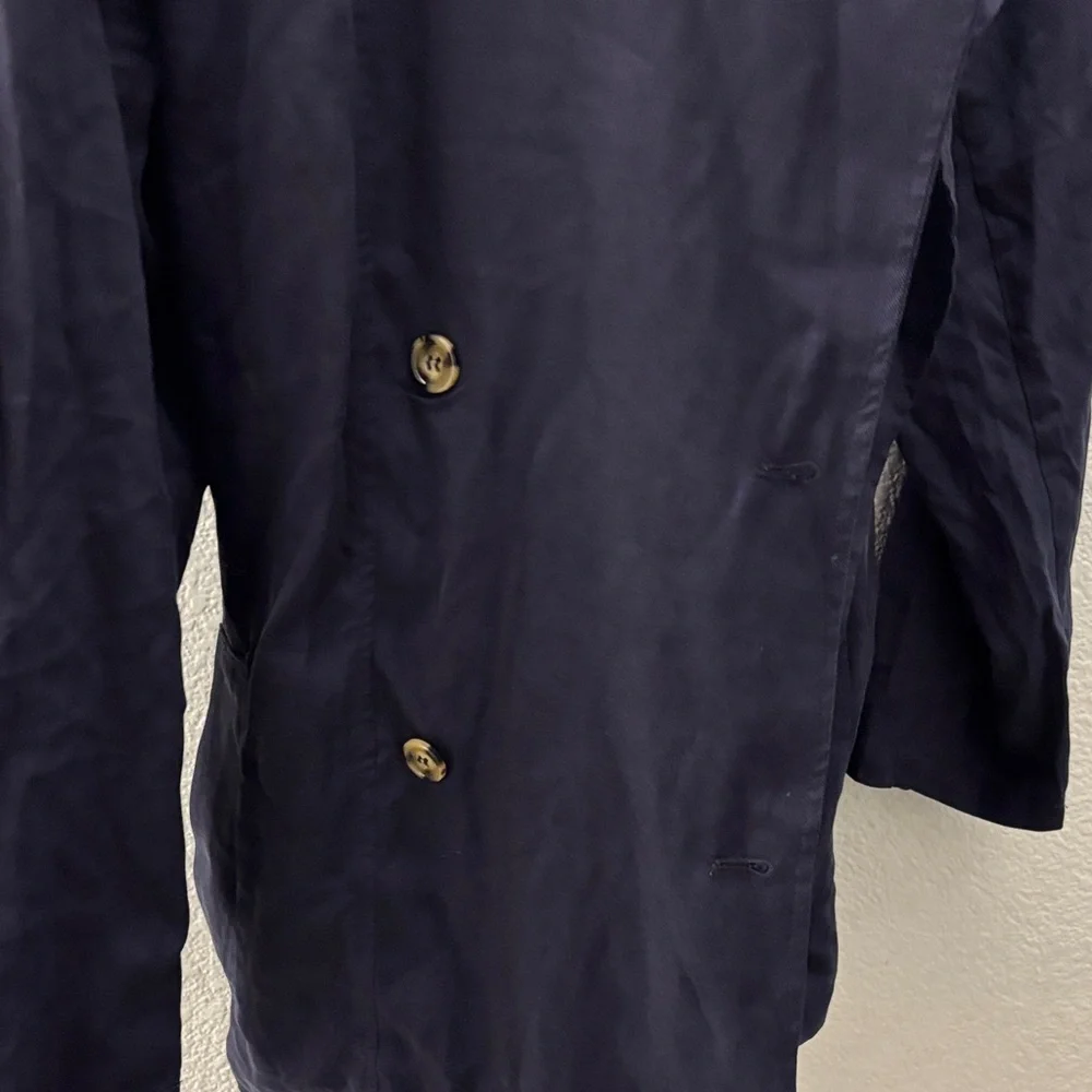 Elegant Navy Blue Trench Coat - Picture 2 of 5